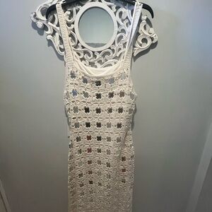 Chic Cream Crochet Midi Dress